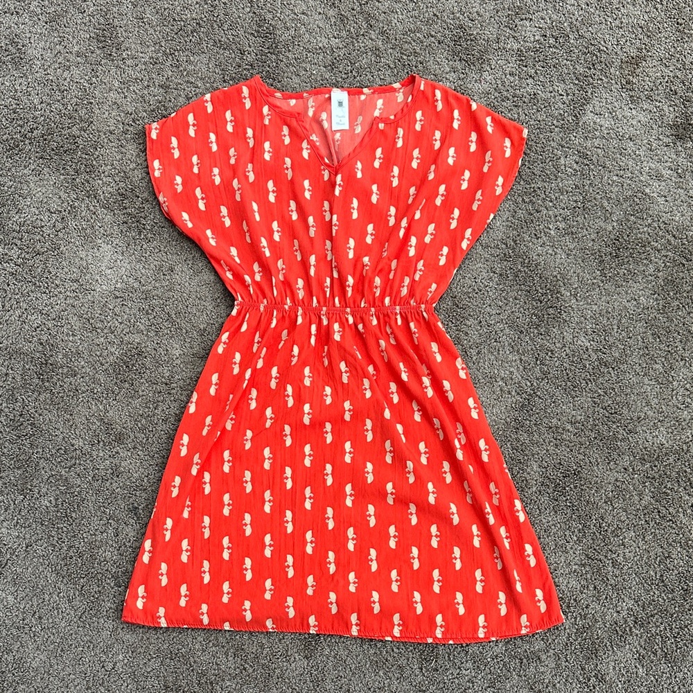 Anthropologie Needle & Thread summer dress with swan pattern